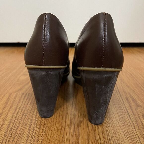 CAMPER Maroon brown Chunky round toe heels size 40 US 10 - Picture 6 of 9